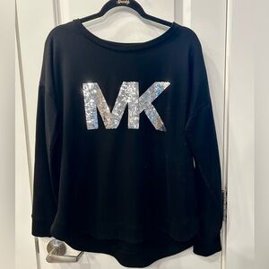 Michael Kors Black light weight sweater with silver sequins